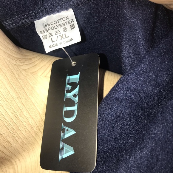 🆕Navy Sweatsuit Jogger Loungewear CropTop Zip Front Coat & Pants W/Pockets - Picture 4 of 13